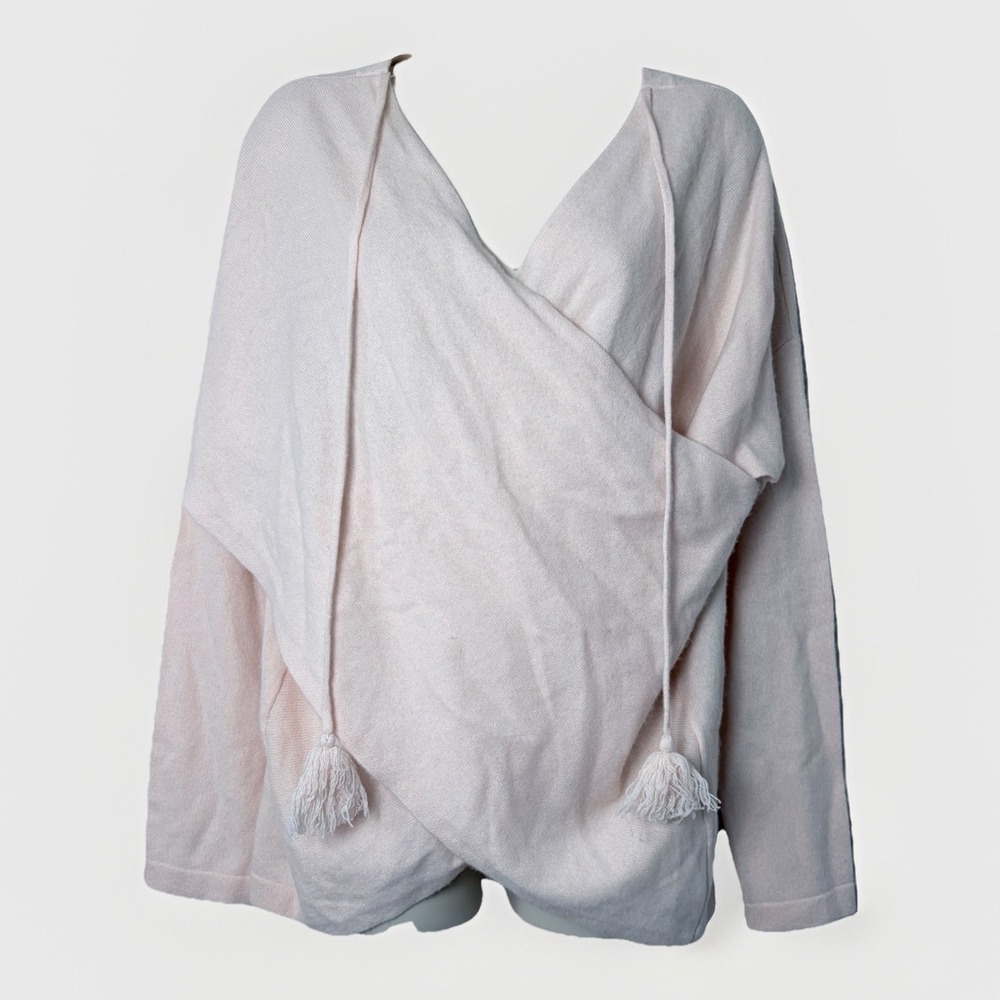 Derek Lam 10 Crosby 100% Cashmere Wrap‎ Sweater Blush Pink Women Sz S Luxury